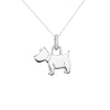 Sterling Silver Dog Charm Necklace - Hypoallergenic Pendant - Pet Jewellery - 18mm * 16mm