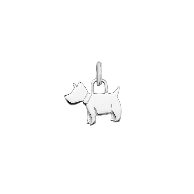 Sterling Silver Dog Charm Necklace - Hypoallergenic Pendant - Pet Jewellery - 18mm * 16mm