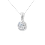 Sterling Silver Round Solitaire Cubic Zirconia Necklace - Hypoallergenic Sterling Silver Jewellery by Aeon