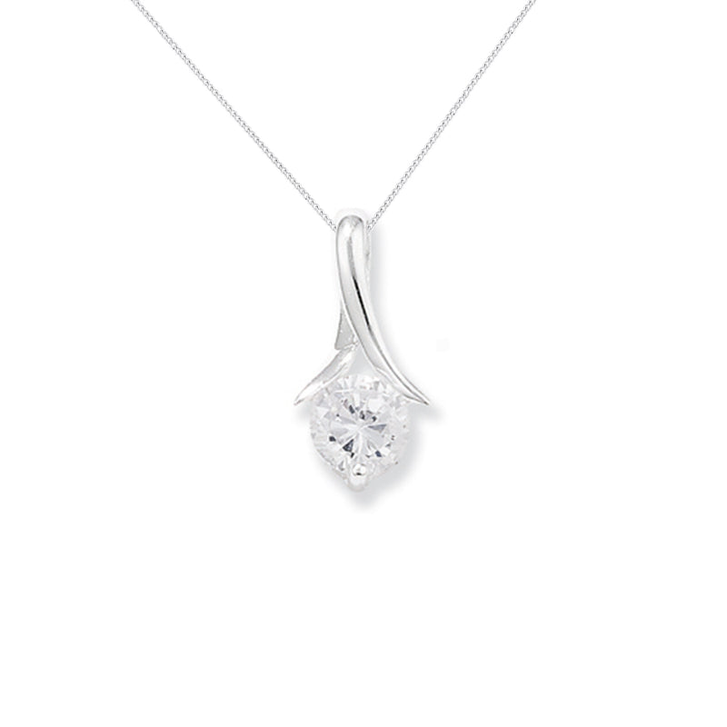 Sterling Silver Cubic Zirconia Necklace - Hypoallergenic Sterling Silver Jewellery by Aeon