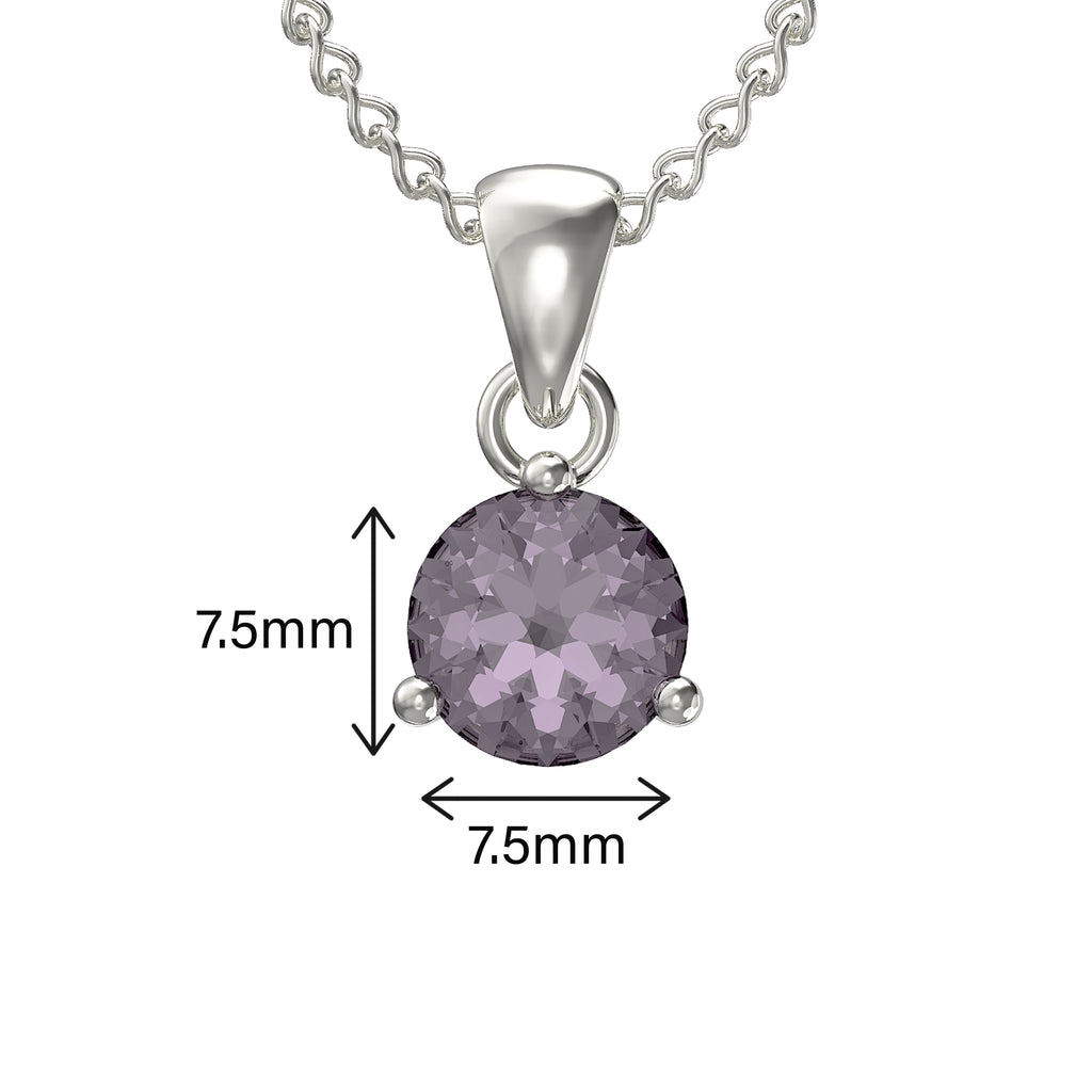 925 Sterling Silver June Birthstone Necklace for Women & Girls.  Light Purple. Gift Boxed Present