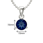 925 Sterling Silver September Birthstone Necklace for Women Girls. Sapphire. Gift Boxed Present