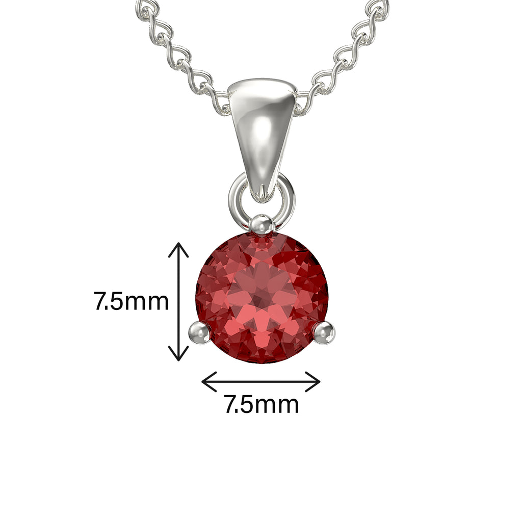 925 Sterling Silver January Birthstone Necklace for Women Girls.  Garnet. Gift Boxed Present