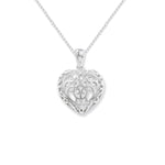 Sterling Silver Filagree Heart Necklace - Hypoallergenic Sterling Silver Jewellery by Aeon - 24mm * 17mm