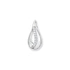 Sterling Silver Teardrop with Cubic Zirconia Down Middle Necklace - Hypoallergenic Sterling Silver Jewellery by Aeon - 23mm * 11mm