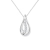 Sterling Silver Teardrop with Cubic Zirconia Down Middle Necklace - Hypoallergenic Sterling Silver Jewellery by Aeon - 23mm * 11mm