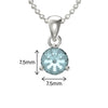 925 Sterling Silver March Birthstone Necklace for Women Girls.  Aquamarine.  Gift Boxed Present