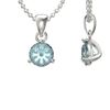 925 Sterling Silver March Birthstone Necklace for Women Girls.  Aquamarine.  Gift Boxed Present