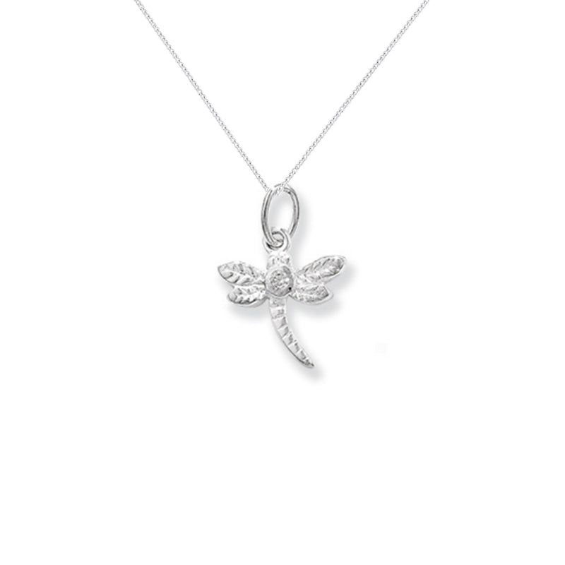 Aeon Sterling Silver Dragonfly Pendant, Necklace Chain - Hypoallergenic Sterling Silver Pendant - Romantic Fashionable Stylish Ladies Jewellery - 15mm * 10mm