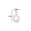 Sterling Silver Cubic Zirconia Claddagh Necklace -  Hypoallergenic Jewellery for Ladies - 20mm * 12mm