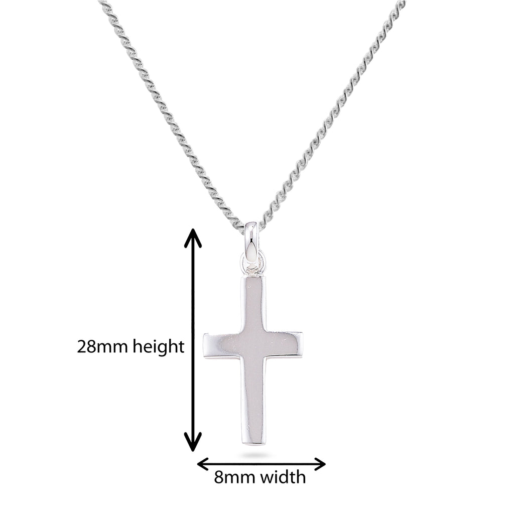 Sterling Silver Cross Necklace Pendant. Hypoallergenic Sterling Silver Jewellery by Aeon