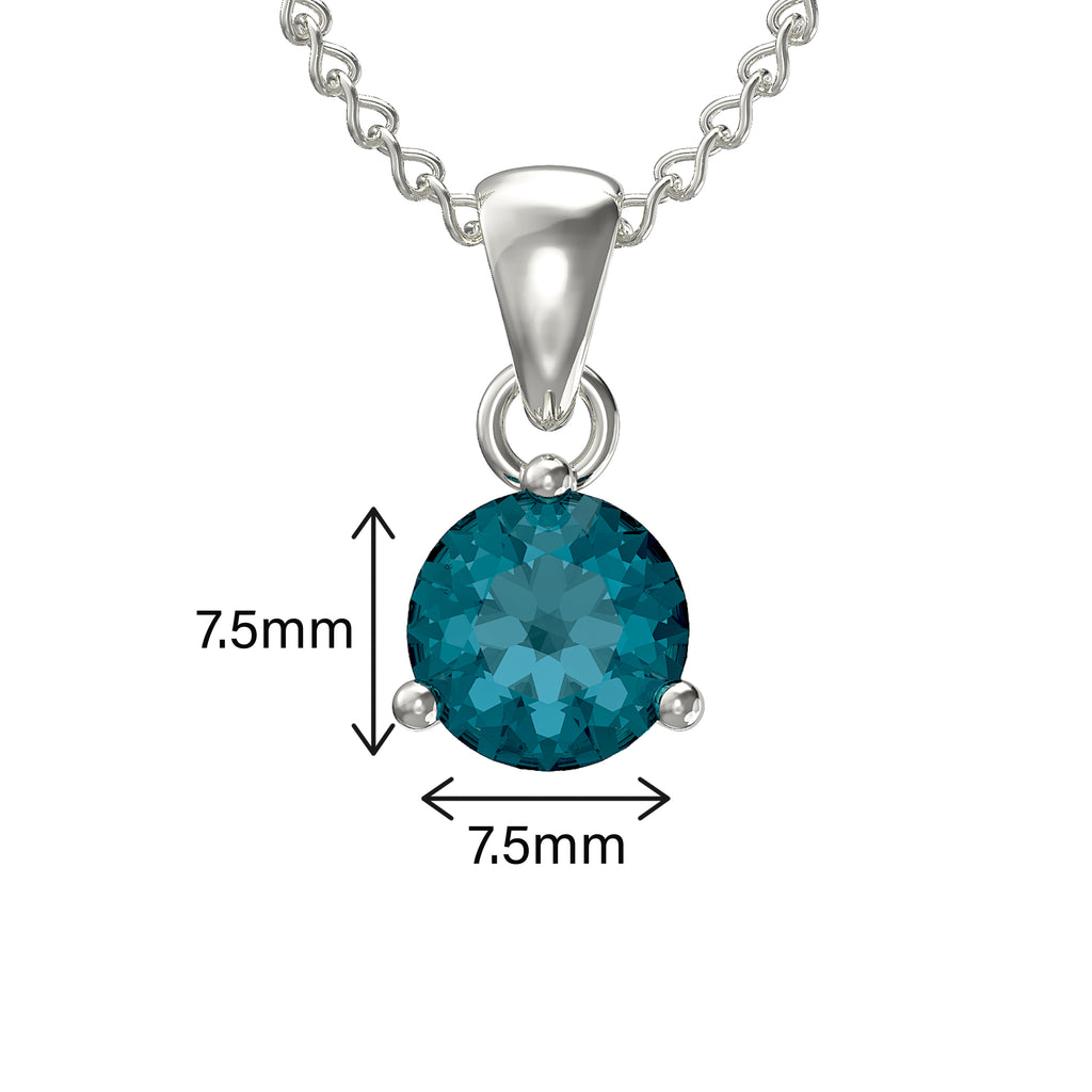 925 Sterling Silver December Birthstone Necklace for Women Girls. Turquoise Gift Boxed Present