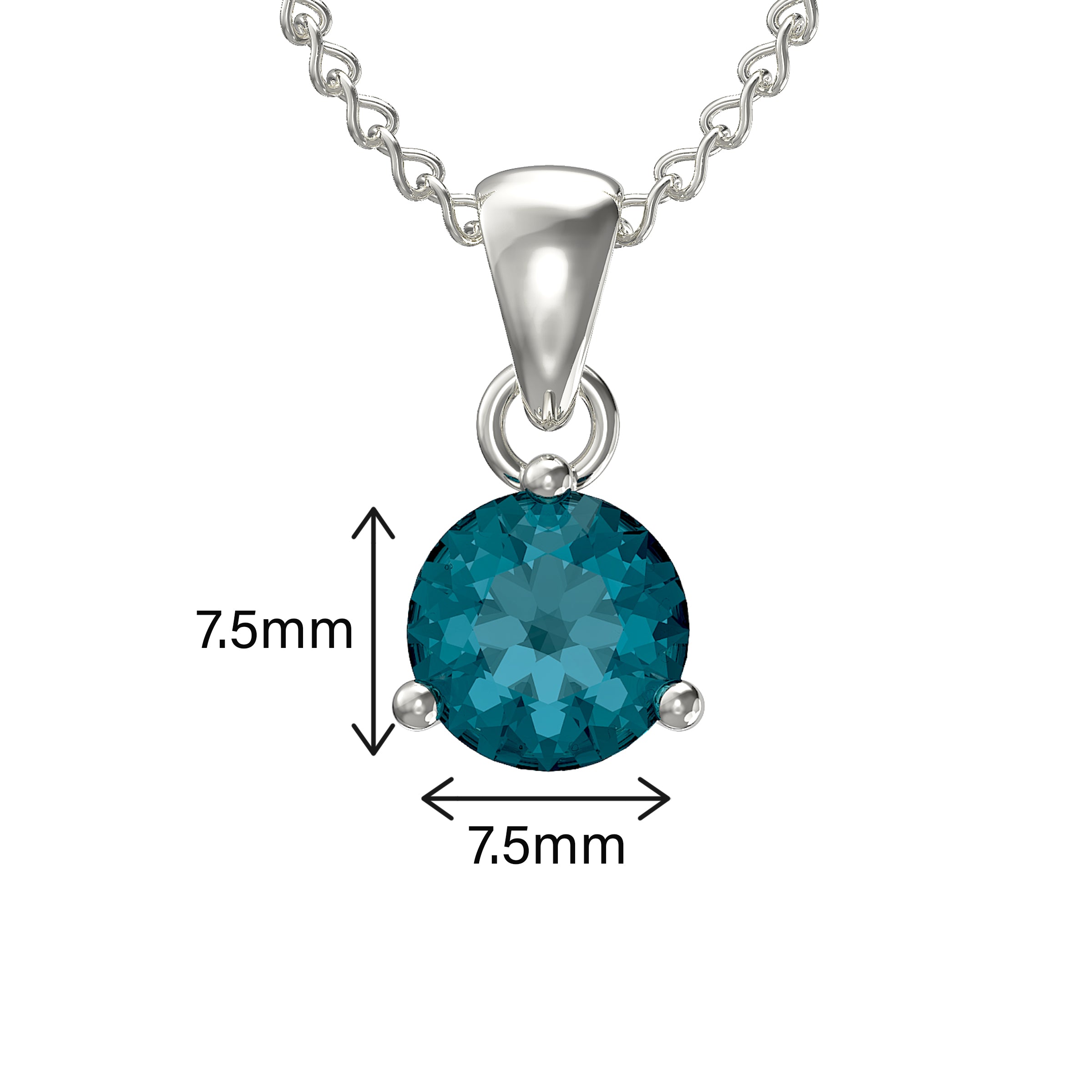 Angara Natural London Blue Topaz Solitaire Pendant Necklace for