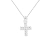 Sterling Silver Cubic Zirconia Cross Necklace - Hypoallergenic Sterling Silver Jewellery by Aeon  - 20mm * 10mm