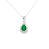 Sterling Silver Green & White Cubic Zirconia Necklace - Hypoallergenic Sterling Silver Jewellery by Aeon