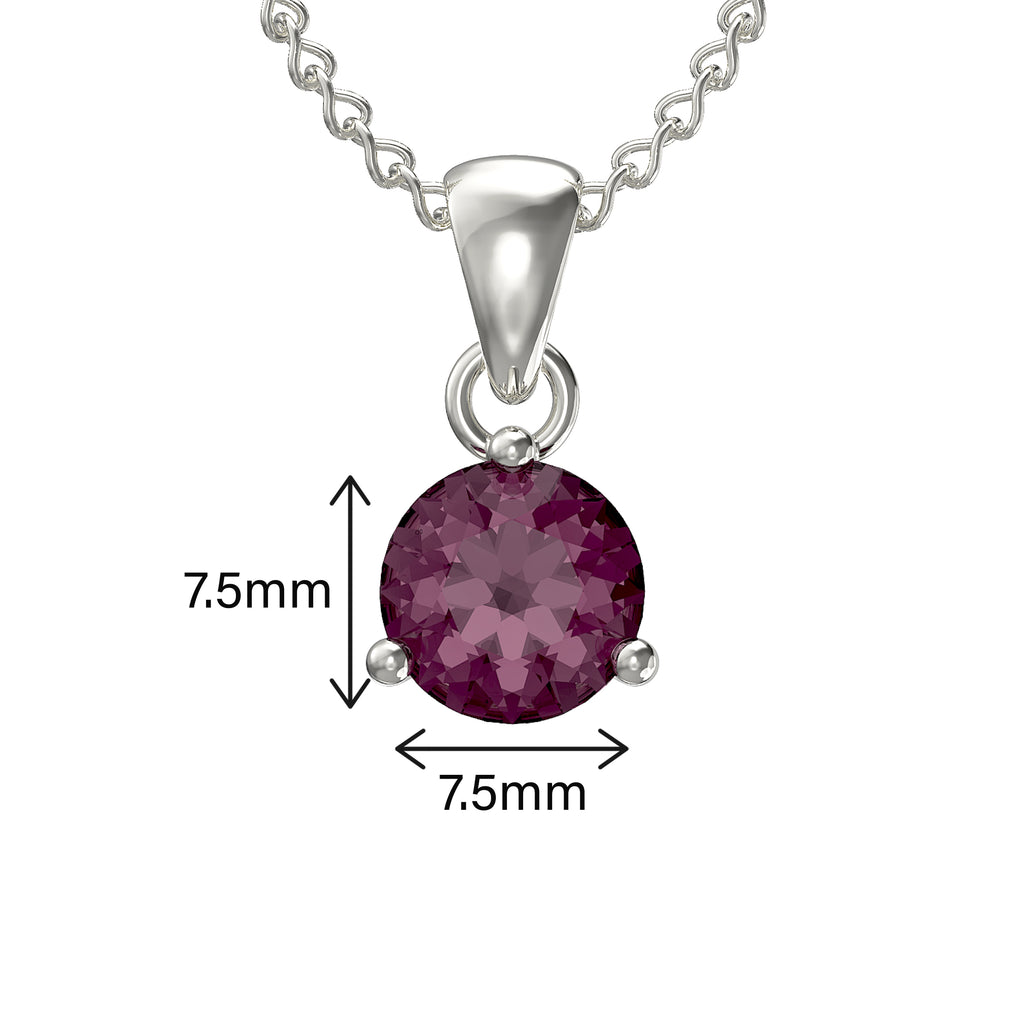 925 Sterling Silver February Birthstone Necklace for Women & Girls.  Amethyst. Gift Boxed Present