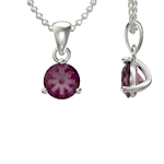 925 Sterling Silver February Birthstone Necklace for Women & Girls.  Amethyst. Gift Boxed Present