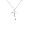 Sterling Silver Cross With Cubic Zirconia Necklace - Hypoallergenic Sterling Silver Jewellery by Aeon   - 29mm * 17mm