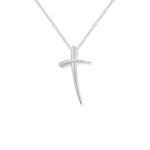 Sterling Silver Cross With Cubic Zirconia Necklace - Hypoallergenic Sterling Silver Jewellery by Aeon   - 29mm * 17mm