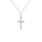 Sterling Silver Plain Cross Necklace - Hypoallergenic Sterling Silver Jewellery by Aeon  - 22mm * 9mm