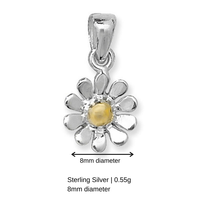 Sterling Silver Daisy Necklace. Hypoallergenic Sterling Silver Jewellery by Aeon