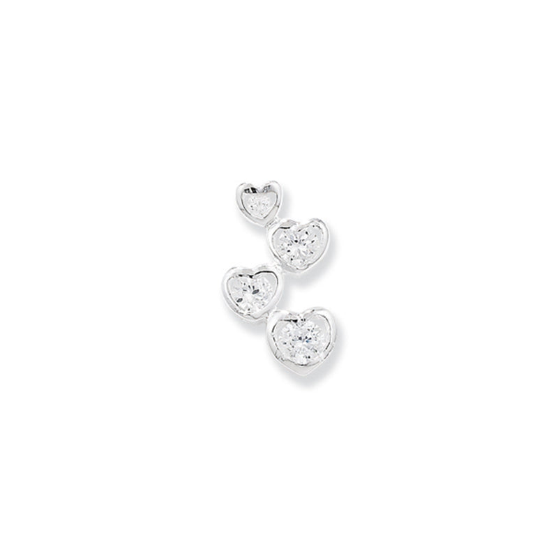 Sterling Silver White Cubic Zirconia Heart Necklace - Hypoallergenic Sterling Silver Jewellery by Aeon