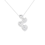 Sterling Silver White Cubic Zirconia Heart Necklace - Hypoallergenic Sterling Silver Jewellery by Aeon