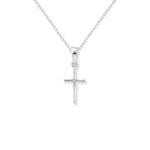 Sterling Silver Small Cross Necklace - Hypoallergenic Sterling Silver Jewellery by Aeon - 24mm * 8mm