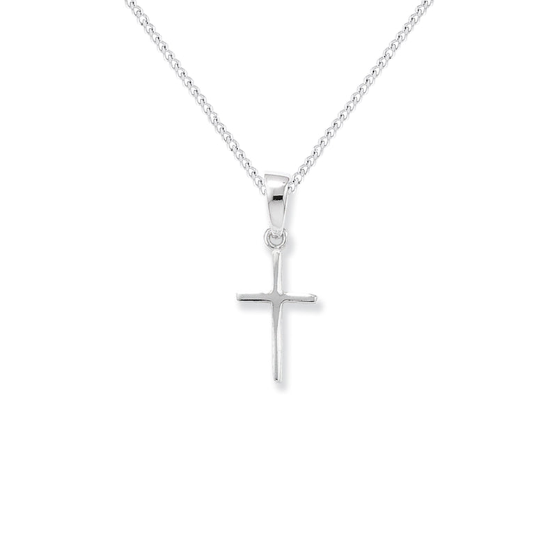 Sterling Silver Small Cross Necklace - Hypoallergenic Sterling Silver Jewellery by Aeon - 24mm * 8mm