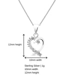 Sterling Silver Cubic Zirconia Heart Necklace. Hypoallergenic Sterling Silver Jewellery by Aeon