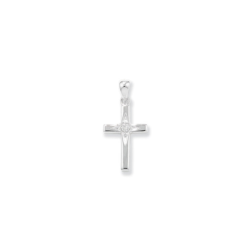 Sterling Silver Cross Charm Necklace - Hypoallergenic Sterling Silver Jewellery by Aeon - 22mm * 10mm