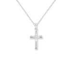 Sterling Silver Cross Charm Necklace - Hypoallergenic Sterling Silver Jewellery by Aeon - 22mm * 10mm