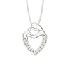 Sterling Silver Mother & Child Heart Necklace - Hypoallergenic Sterling Silver Jewellery - 20mm * 15mm