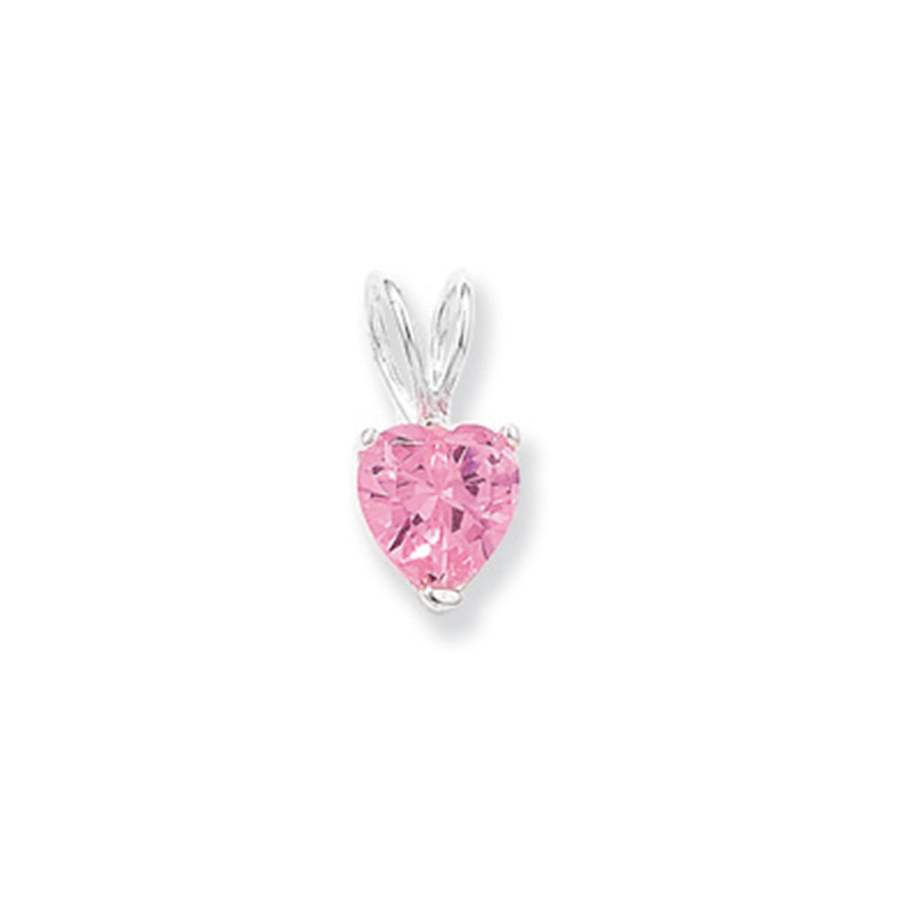 Sterling Silver Pink Heart Necklace - Hypoallergenic Sterling Silver Jewellery by Aeon