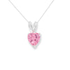 Sterling Silver Pink Heart Necklace - Hypoallergenic Sterling Silver Jewellery by Aeon