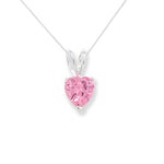 Sterling Silver Pink Heart Necklace - Hypoallergenic Sterling Silver Jewellery by Aeon