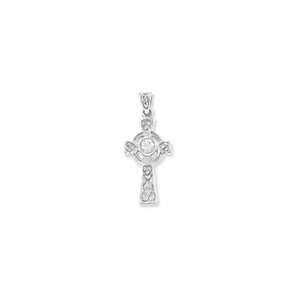 Sterling Silver Celtic Cross Necklace - Hypoallergenic Ladies Jewellery - 31mm * 13mm