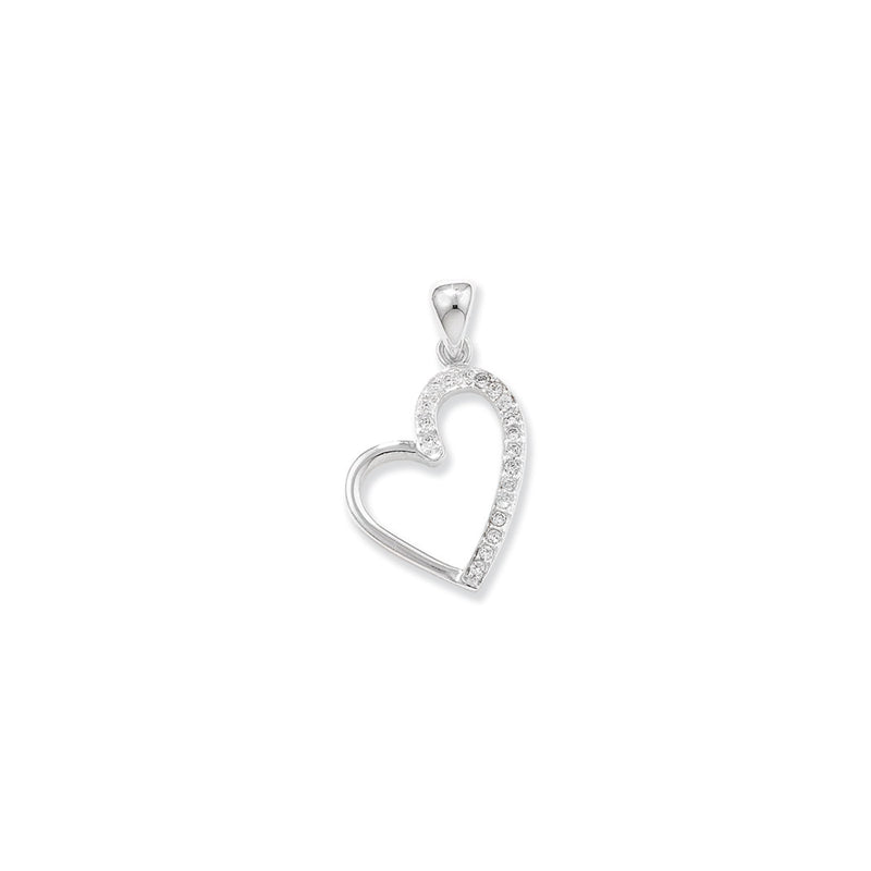 Sterling Silver Heart Necklace - Hypoallergenic Sterling Silver Jewellery by Aeon - 32mm * 19mm