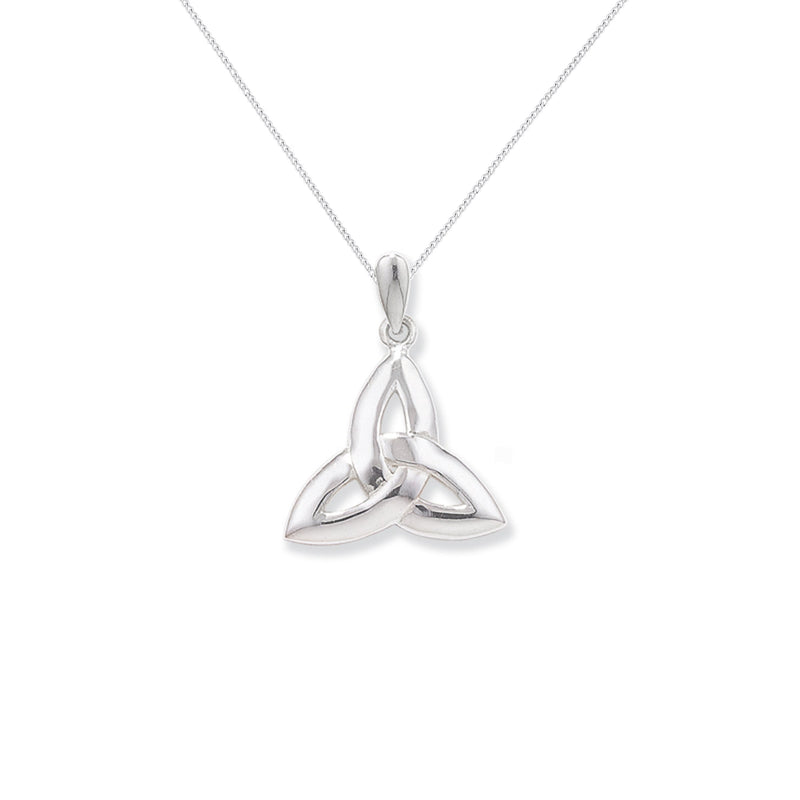 Sterling Silver Celtic Trinity Knot Necklace - Hypoallergenic Jewellery for Women - 26mm * 19mm