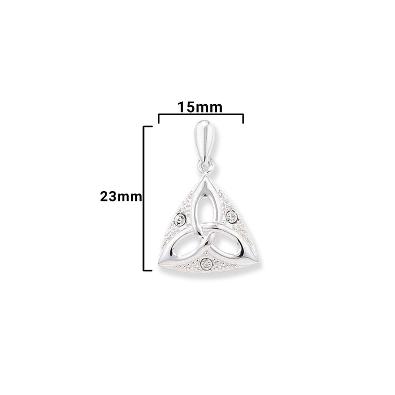 Sterling Silver Celtic Trinity Knot Necklace - Hypoallergenic Jewellery for Women - 23mm * 15mm