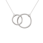 Mother Daughter Necklace - Sterling Silver Interlocked 2 Circle Necklace.