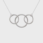 30th Birthday Gifts For Women.  3 Circle Sterling Silver Necklace for Women.  3 Decade Necklace.