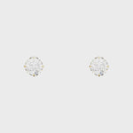 9ct Gold Round Cubic Zirconia Stud Earrings - Hypoallergenic 9ct Gold 4mm * 4mm