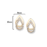 9ct Gold 2 Tier Teardrop Drop Earrings  - Hypoallergenic 9ct Gold Jewellery for Ladies - 15mm * 9mm