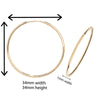 9ct Gold hoop Earrings.  34mm*34mm.  Hypoallergenic 9ct Gold Jewellery for women.