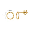 9ct Gold Rope Edge Halo Drop Earrings - Hypoallergenic 9ct Gold Jewellery for Ladies  - 8mm * 8mm