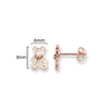 9ct Gold Teddy Bear Stud Earrings - Hypoallergenic 9ct Gold Jewellery for Ladies  - 8mm * 6mm