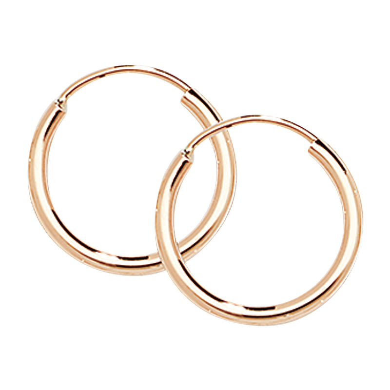 9ct Gold hoop Earrings.  15mm*15mm.  Hypoallergenic 9ct Gold Jewellery for women..