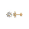 9ct Gold Flower Stud Earrings  - Hypoallergenic 9ct Gold Jewellery for Ladies - 8mm * 8mm