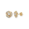 9ct Gold Knot Flower Stud Earrings  - Hypoallergenic 9ct Gold Jewellery for Ladies - 9mm * 9mm